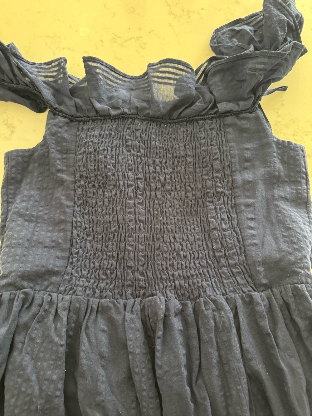 Aerie Cotton Navy Smocked Romper - Picture 7 of 7